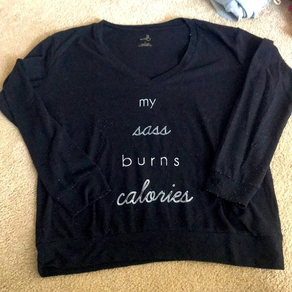 Belle Sky Black Cozy V Sweatshirt - Picture 1 of 4